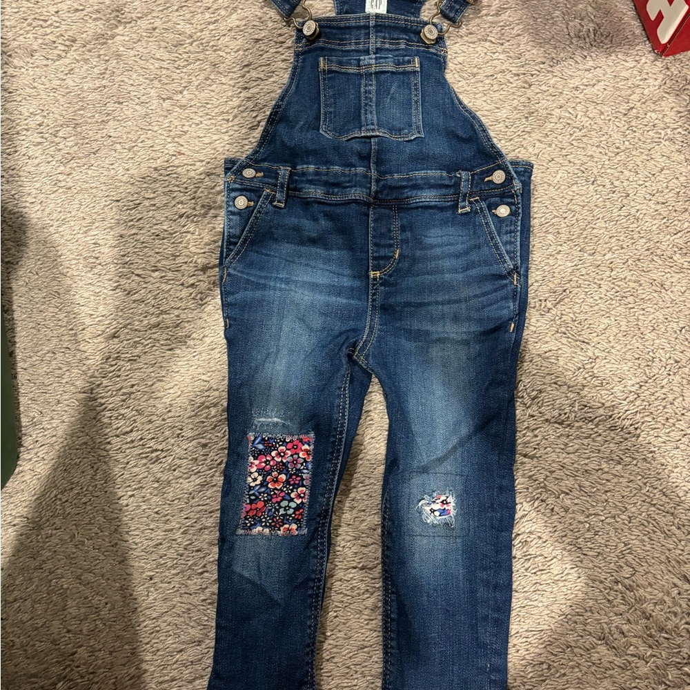 GAP Baby Denim Overalls with Floral Accent